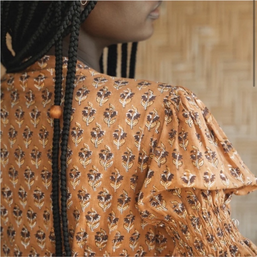 NWT Daughters of India prairie dress is autumn block print size small - Picture 14 of 14